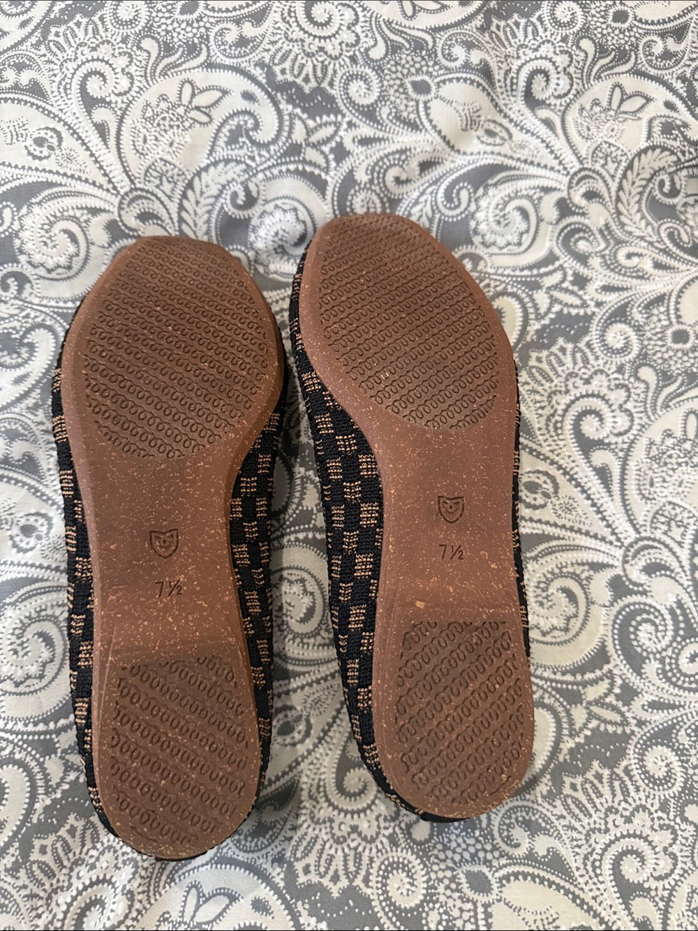 Rothy's size 7.5 Woven Check Ballet Flats in Black and Brown - nw/out tags - Picture 7 of 7